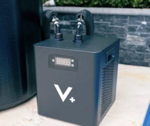 Cold plunge water chiller used to maintain low temperatures for recovery tubs.